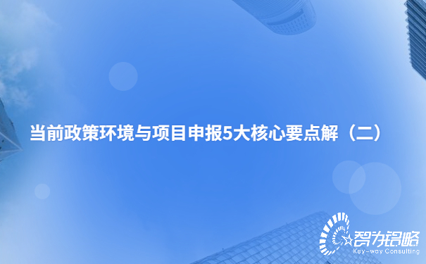 當前政策環(huán)境與項目咨詢5大核心要點解析（二）